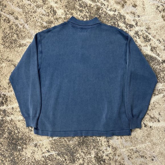McKenzie Tribe Blue Polo Sweater Adult XL Pullover Preppy Classic 100% Cotton - Picture 5 of 5